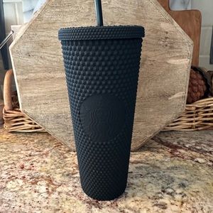 Starbucks Matte Black Soft-Touch Bling Cold Cup - 24 fl oz New 011120480